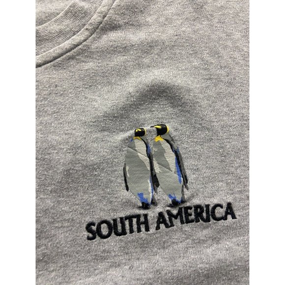 Princess Cruises South America Embroidered Penguin Graphic Gray Crew Neck Tee 2X - Picture 2 of 7